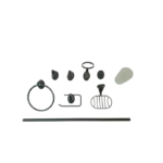 5922A ACCESORIOS PARA BAÑO NEGRO X 9 PIZ