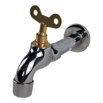 S006 GRIFERIA LLAVE CON CERRADURA PARA EXTERIORES CROMADA LARGA 1/2″ S06