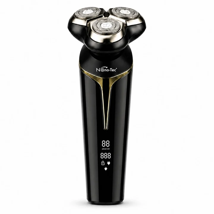 Afeitadora Eléctrica Recargable Nano-Tec De Triple Cabezal Con Pantalla Digital NT-AE671 B2B