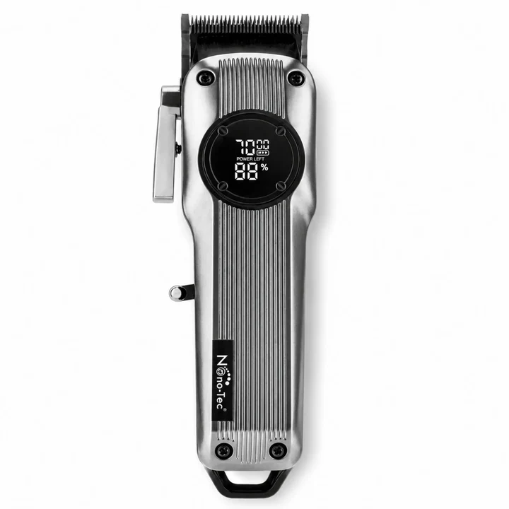 Máquina Peluquera De Cabello Profesional Recargable Pantalla LED 10W Y 8 Peines Guía Nano-Tec NT-CP676 B2B