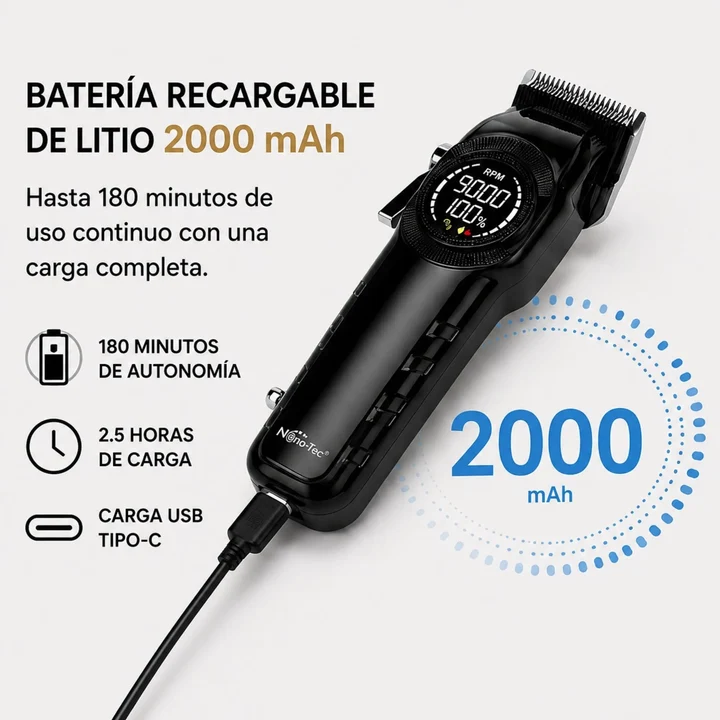 MaquinaPeluqueraNT-CP673_1__11zon Máquina Cortadora De Cabello Profesional 9000 RPM Nano-Tec NT-CP673 B2B