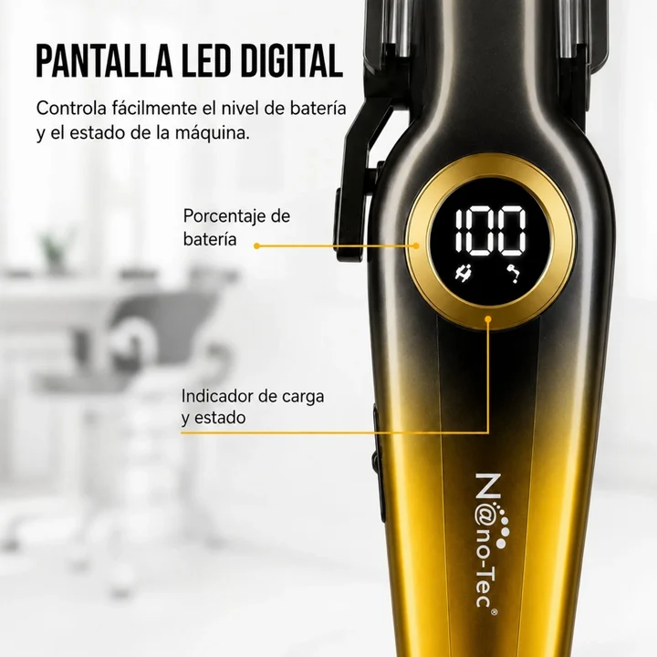 MaquinaPeluqueraNT-CP674_1__11zon Máquina Cortadora De Cabello Profesional Pantalla Led 8800 RPM Nano-Tec NT-CP674 B2B