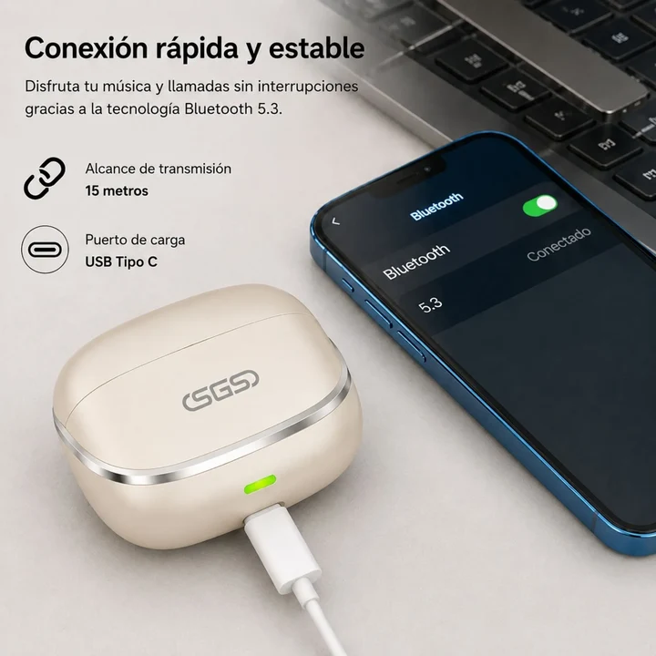 AudifonosInalambricosSGSS61_1__11zon Audífonos Inalámbricos Bluetooth 5.3 Con ENC Y Estuche De Carga SGS S61