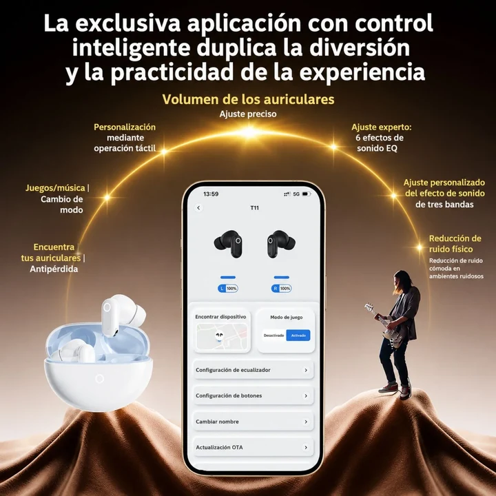 AudifonosKC-T11_1__11zon Audífonos Inalámbricos Bluetooth 6.0 Estuche de Carga y Control Táctil KC-T11